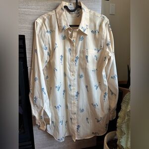 Coldwater Creek Floral Oversized Button Down, Size Small